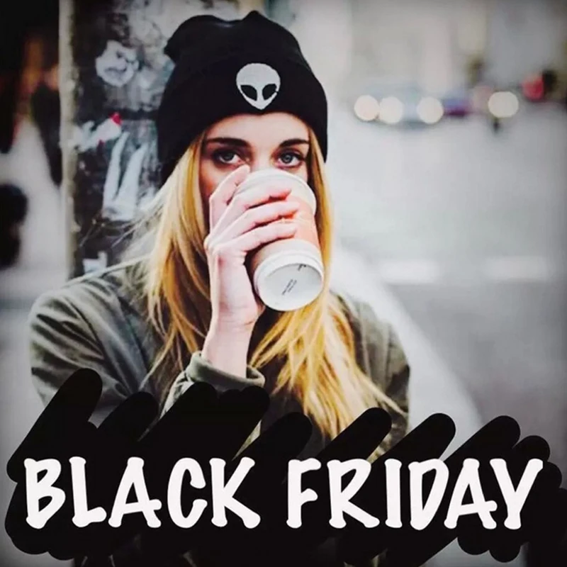 Вязаная шапка с вышивкой инопланетянина уличная черепом зимняя теплая шерстяная