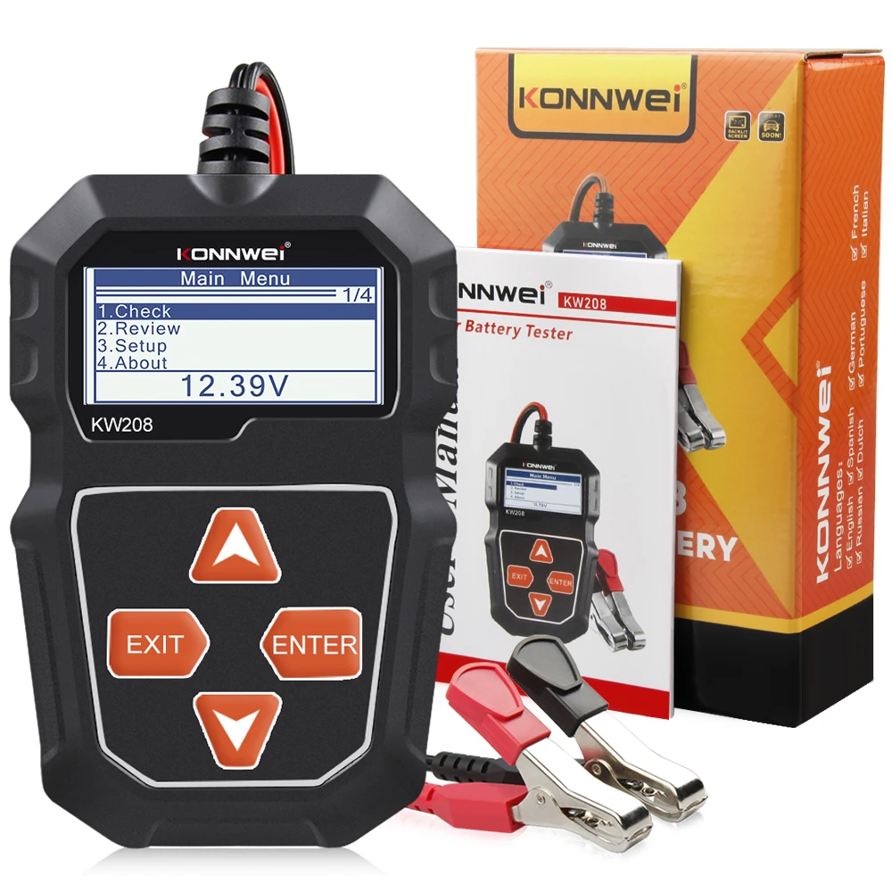 

Тестер нагрузки автомобильного аккумулятора KW208 OBD2, 12 В, 100-2000 CCA