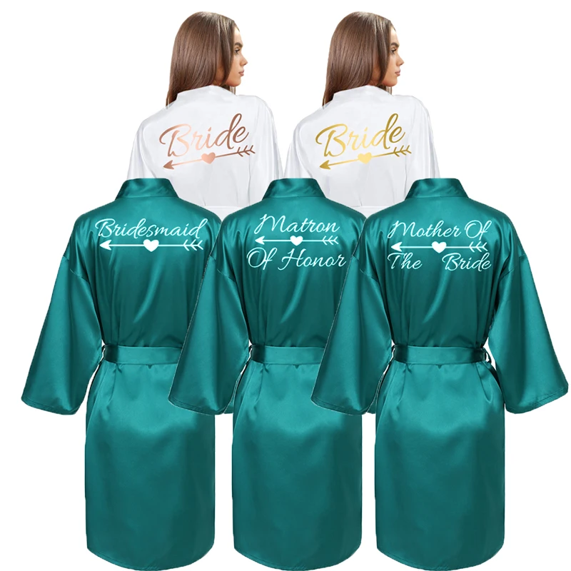 Халат для невесты халаты подружек шелковый халат короткий атласный женский