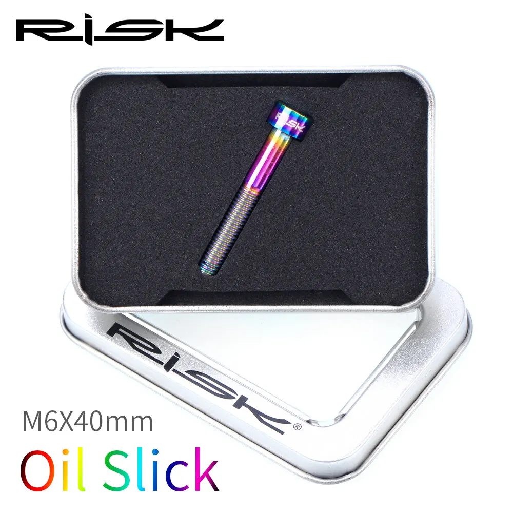 Rainbow M6x40mm Риска Титан Ti велосипед Aheadset гарнитура стволовых Топ Кепки Крышка для мотоциклов болт гайка Звездочка болты с шестигранной головкой M6x30mm 35 мм 40 мм 50 мм - Цвет: Rainbow M6x40mm