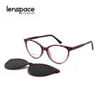 Очки солнцезащитные Lenspace TR90 женские, поляризационные, с магнитной застежкой, в металлической оправе, 2 в 1