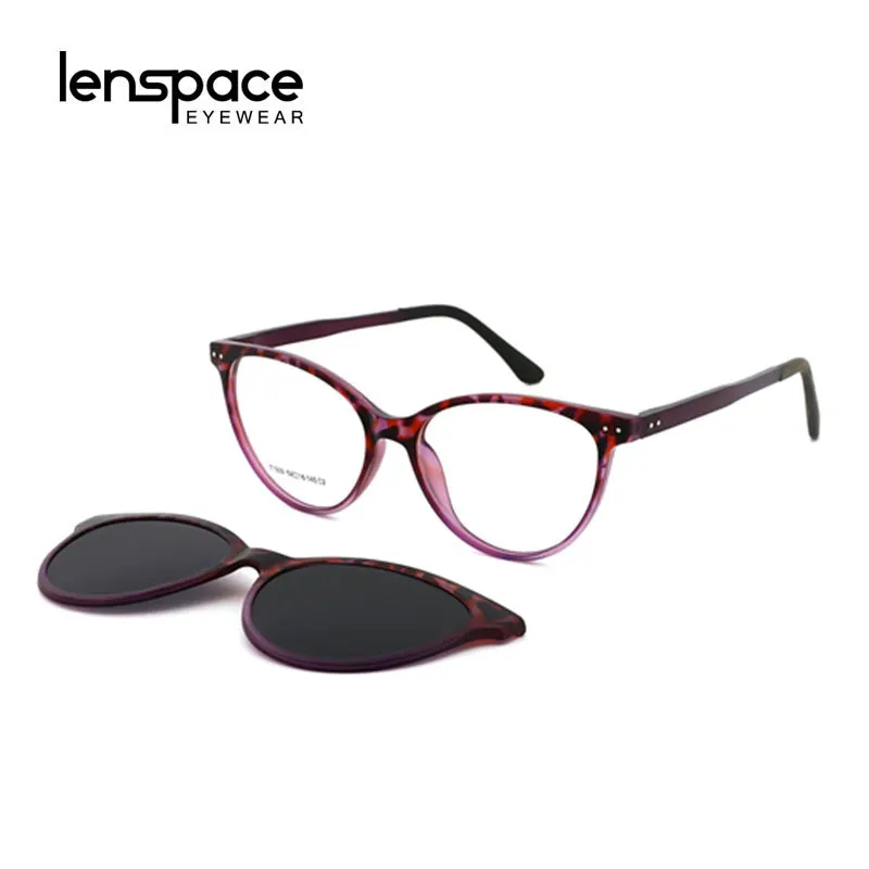 Очки солнцезащитные женские Lenspace Поляризованные с магнитной зажимом TR90 металлическая оправа|Мужские очки