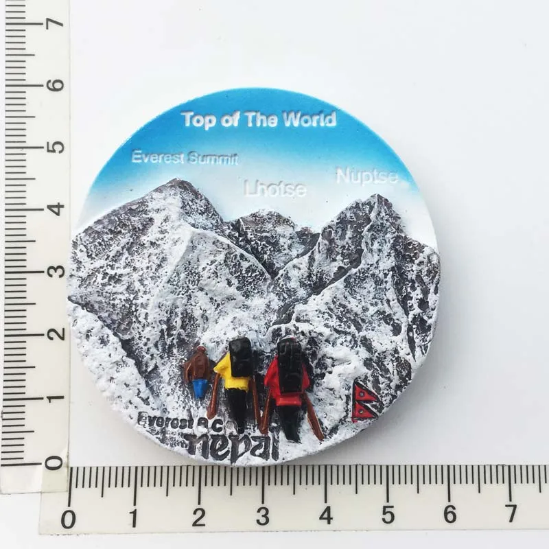 

(Top Of The Worid Everest)Fridge Magnet,Creative Travel Commemorate 3D Ornaments Magnetism Resin Material Refrigerator Stickers