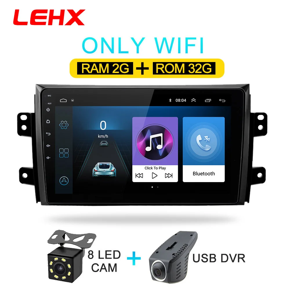 LE-SX4-32G-CAM-DVR LEHX 2.5D ips экран Автомобильный Радио плеер для Suzuki SX4 2006 2007 2008-2011 2012 2Din Android 8,1 Мультимедиа gps навигационный плеер - Цвет: LE-SX4-32G-CAM-DVR