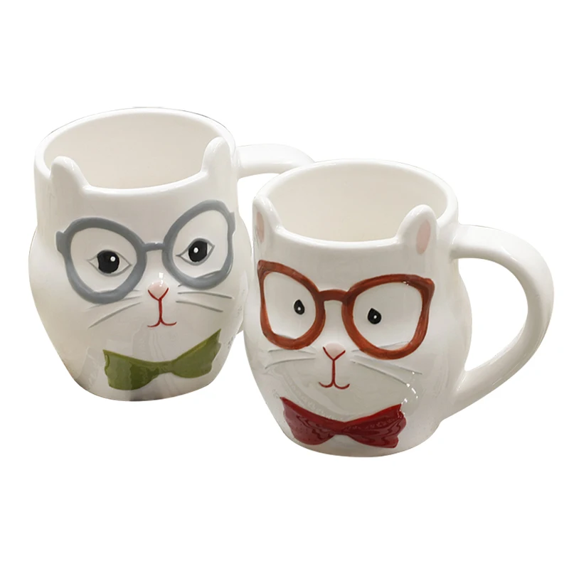 500 мл милые животные 3D лиса кофейная чашка большой емкости ручная роспись