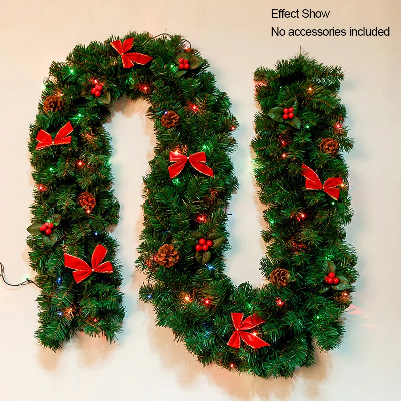 Рождественский венок Рождественская гирлянда из ротанга зеленый 2 7 м/160 футов не