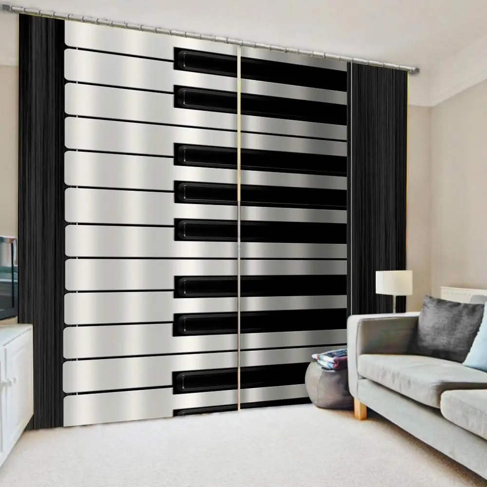 

Luxury Blackout 3D Window Curtains black and white curtains 3D Window Curtain For Living Room blackout curtains