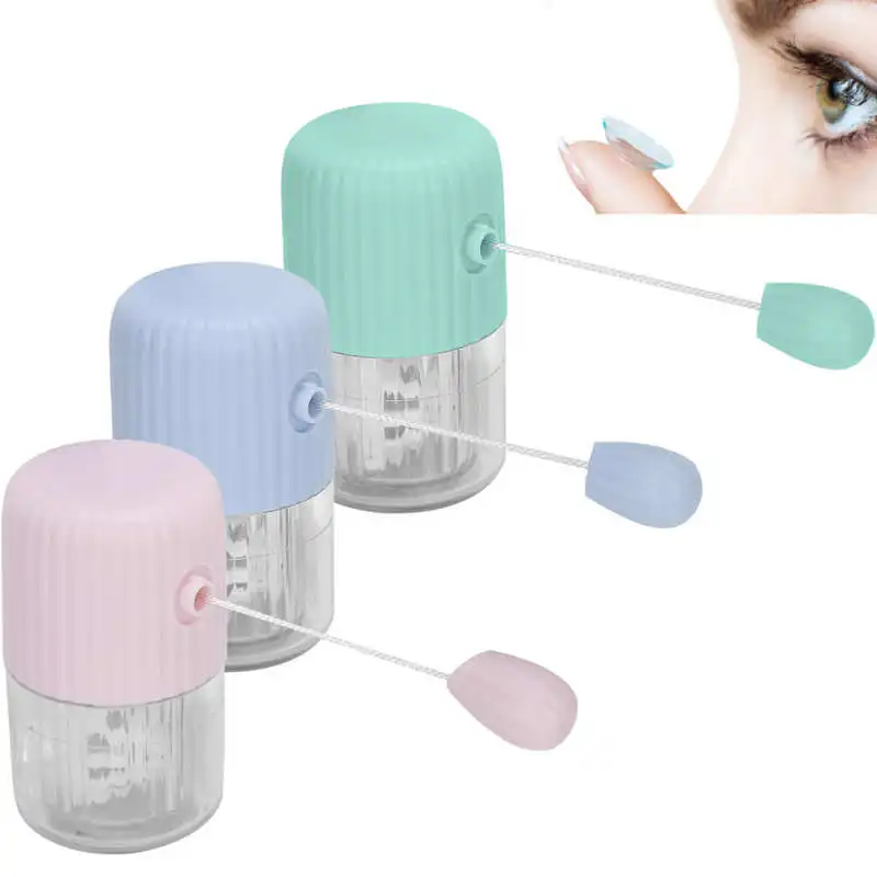 

Portable Contact Lens Washer Box Manual Rotation Colored Lens Cleaner Case Ultrasonic Stretch Cleane Rotation Cute Cleaning Tool