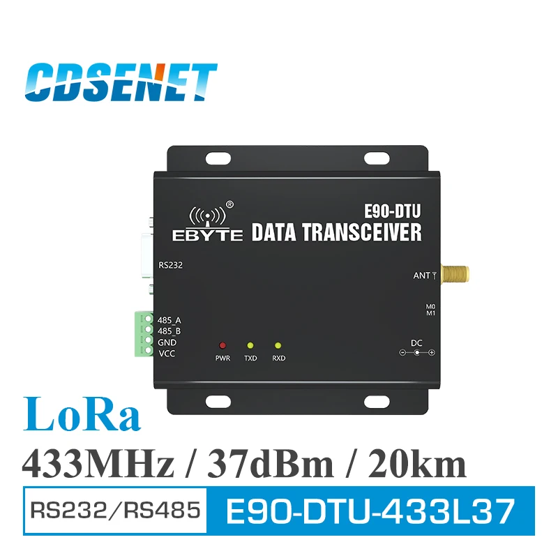 

433MHz LoRa Wireless Transceiver RS232 RS485 5W Long Distance 20km PLC Transceiver Receiver 433 MHz Radio Modem E90-DTU(433L37)