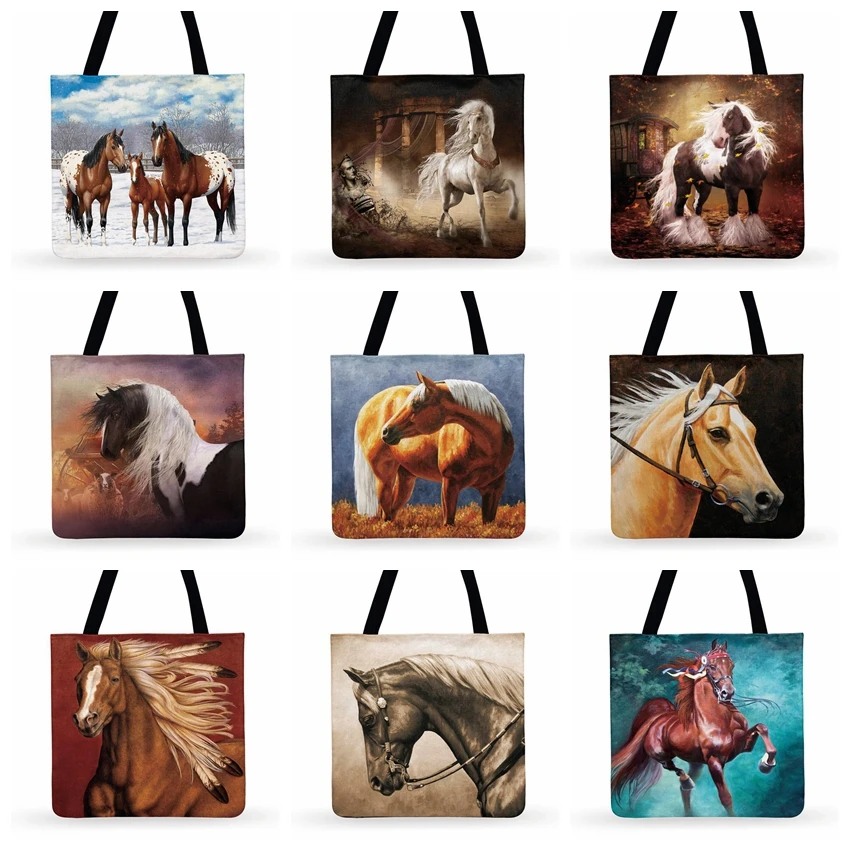 Женская сумка через плечо скандинавские литературные войны лошадь принт