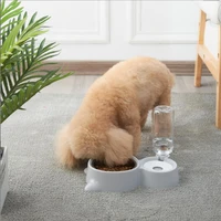 dog bowl detachable pet automatic drinking water bottle double cat bowl not wet mouth for dog cat feeding dishes pets h0664