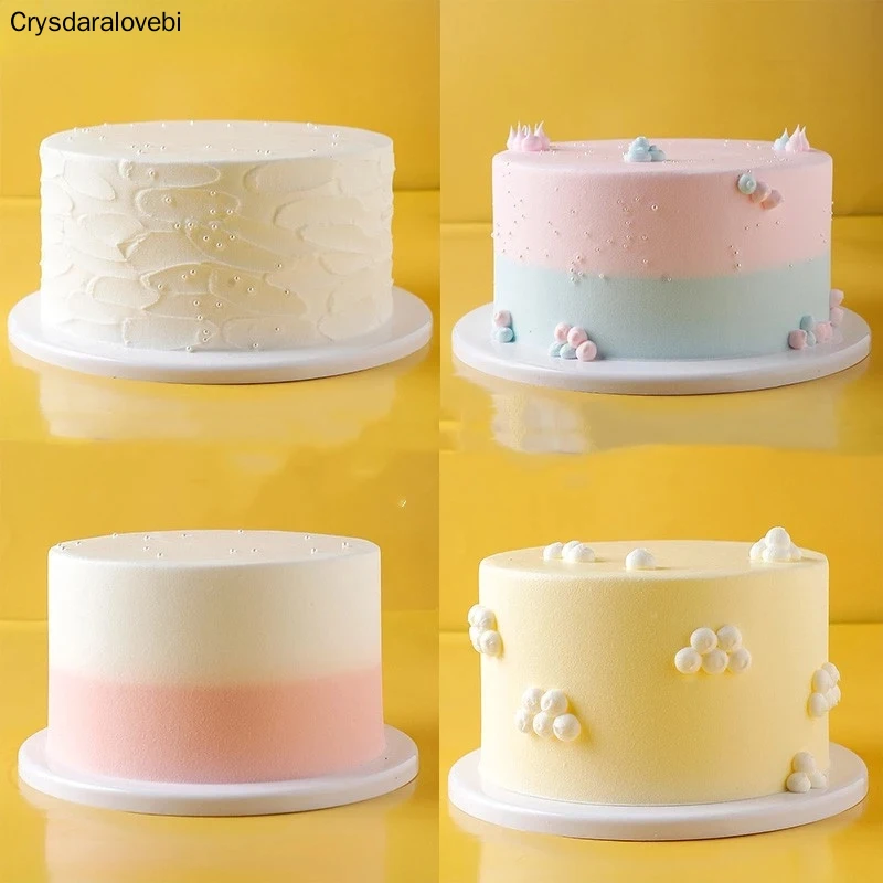 Modelo de pastel de simulaci&oacute;n de 6/8 pulgadas, Gel de s&iacute;lice de pl&aacute;stico, muestra de tarta Artificial, muestras de decoraci&oacute;n de pasteles, suministros de tarta falsa-0