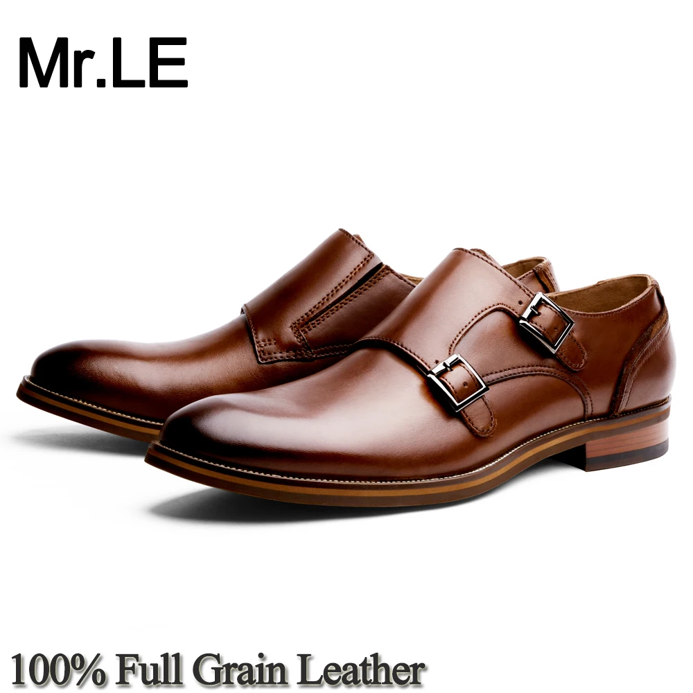 Туфли Monk Shoes мужские из натуральной кожи брендовые Роскошные туфли-оксфорды для