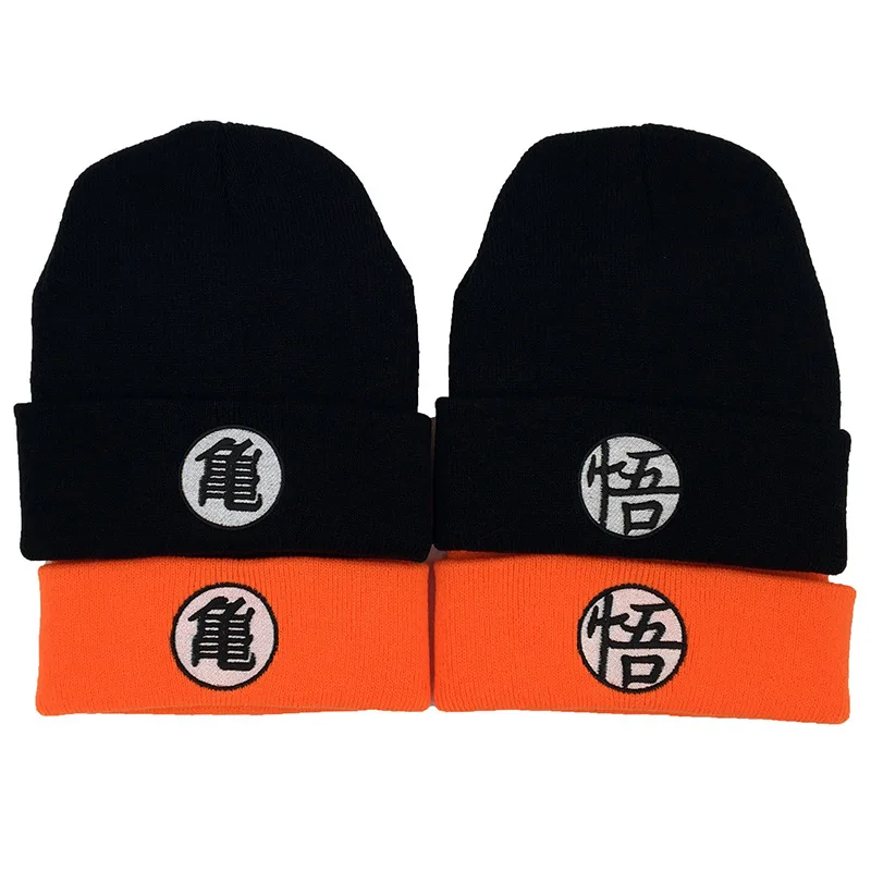 Cartoon Men Beanies Boys Winter Son Goku Embroidery Casual Knitted Bonnet Hats Unisex | Skullies &