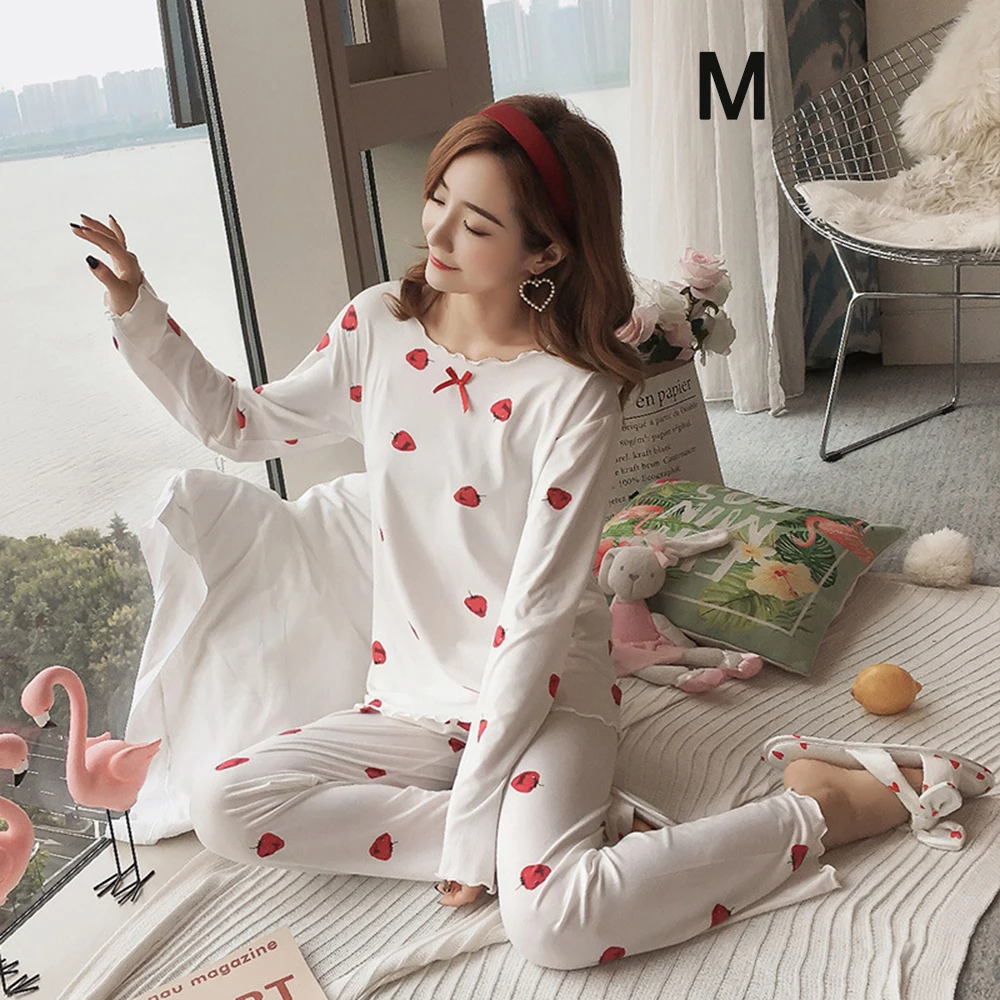 Женский Пижамный костюм женское нижнее белье Топ с длинным рукавом брюки набор