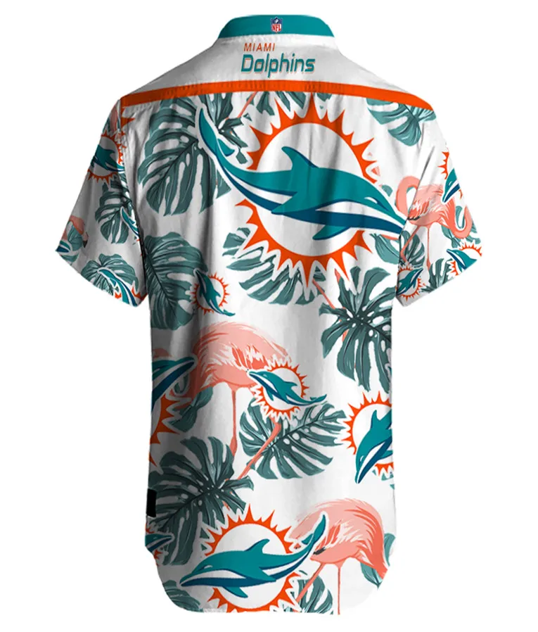

Summer Casual Men Short Sleeve Miami Stand Collar Loose 3d Printing Dolphins Hawaiian Shirt Quick Dry Beach Clothing
