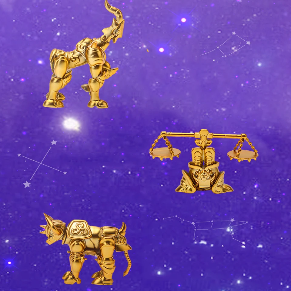 

Free shipping 12PCS/Set Saint Seiya Action Figure 12 Constellations Golden Saint Libra Gemini Taurus Virgo Leo PVC Action Figure