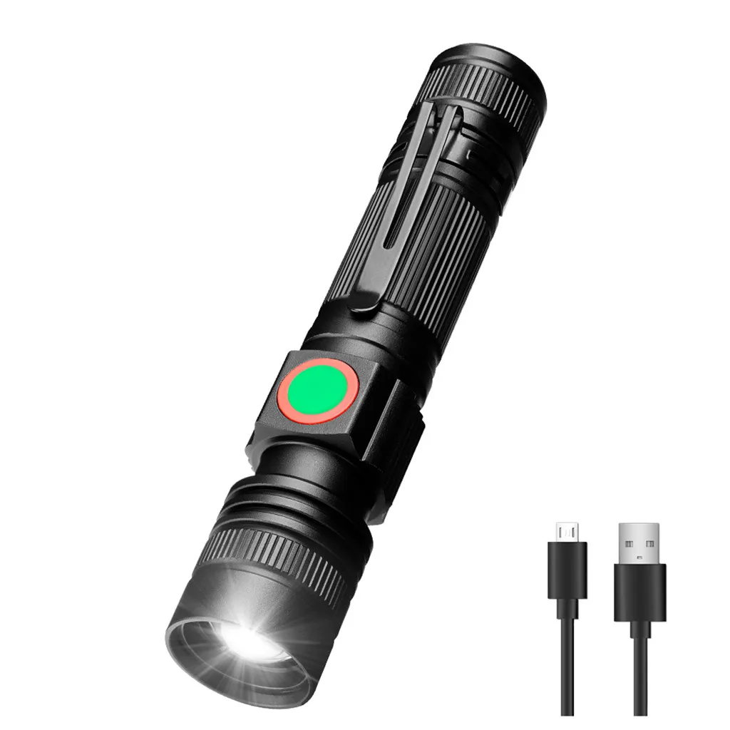 

T6 LED USB Rechargeable Zoomable Flashlight Torch Super Bright Lamp Light outdoor Bicycle Light Use zoomable Torch for hunt