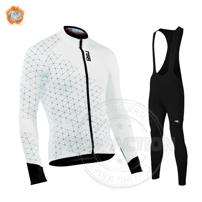 

2022 NSR Winter Cycling Jersey Set Men Thermal Fleece Bike Cycling Suit Mountian Bicycle Ropa Ciclismo Warm Cycling Clothing