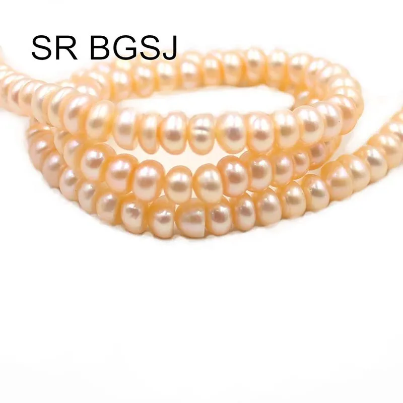 Бесплатная доставка SR 5 6 мм белый/розовый Rondelle натуральные пресноводные