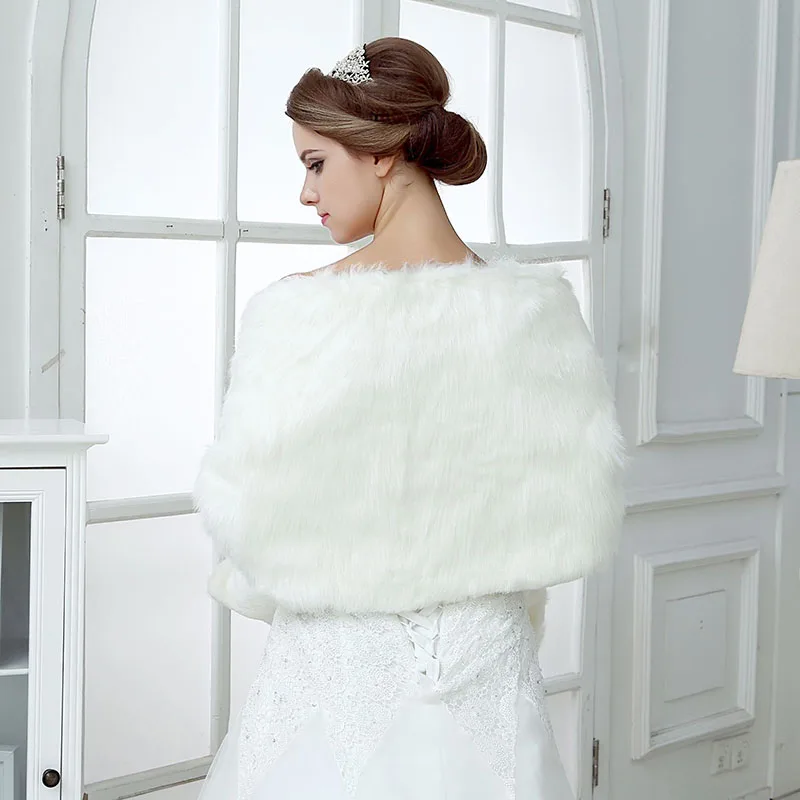 YULUOSHA Bride Wedding Plush Shawl Dress Cashmere White Simple Autumn and Winter Warm Scarf Long | Свадьбы и торжества