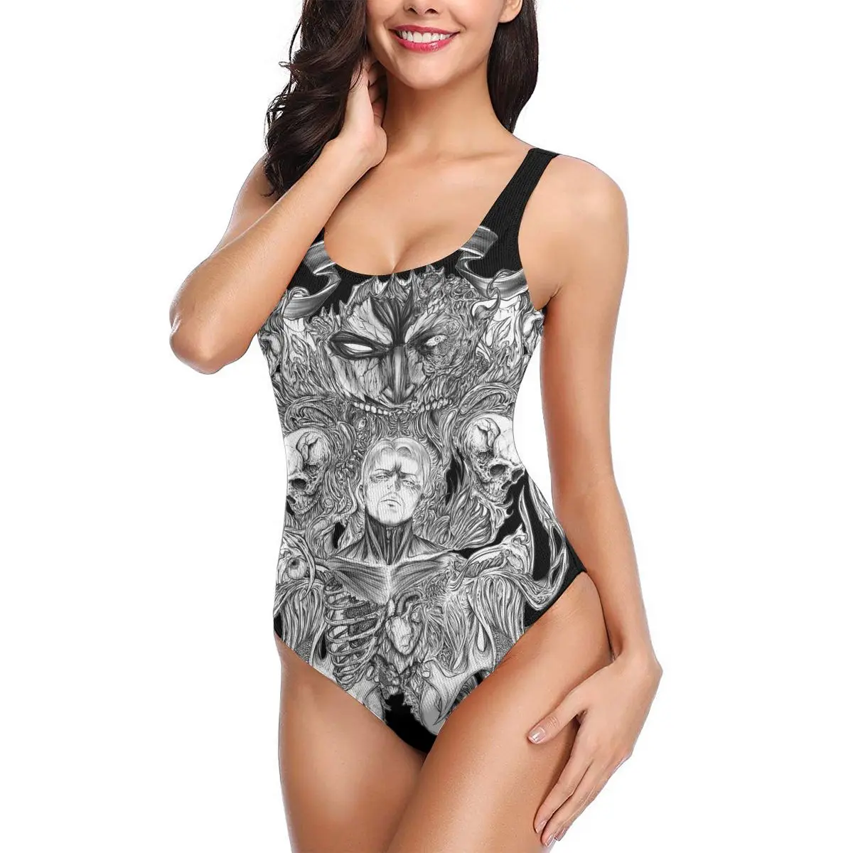 

Женские пикантные бикини 2021, женский купальник Titan attack, цельный женский топ Аниме Манга кавайная Женская пляжная одежда