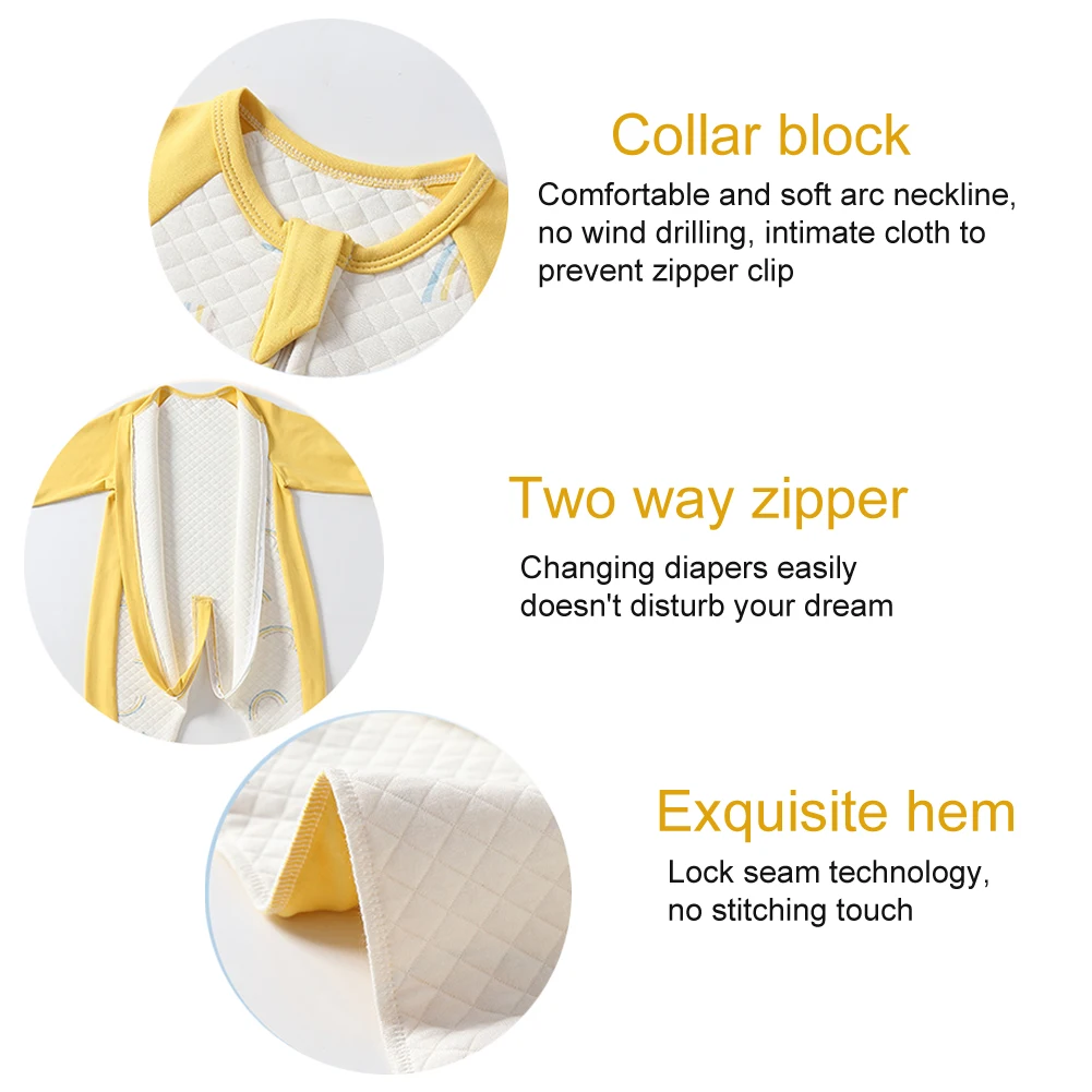 

Baby Sleep Bag Wearable Blanket Thicken Anti-kick Long Sleeve Keep Warm Casual Pajamas With Legs Bedding Autumn Winter Home