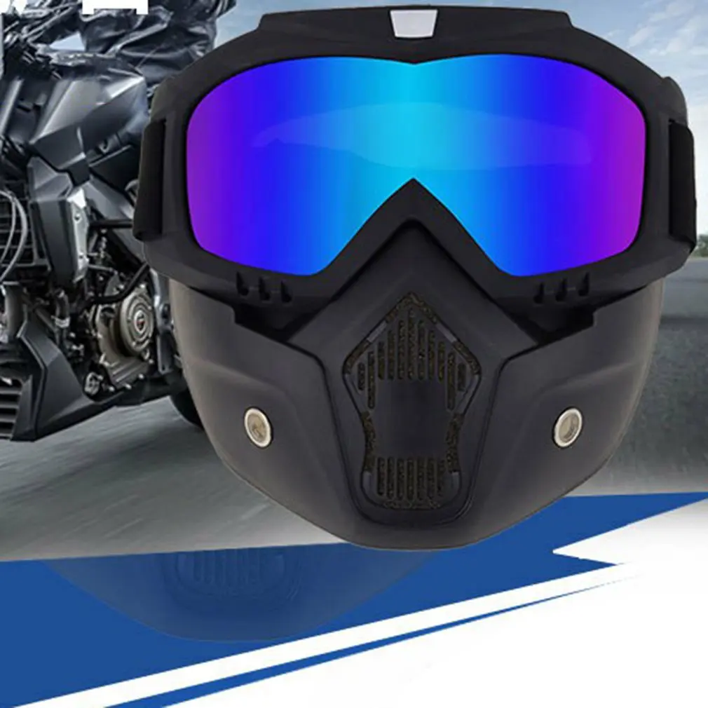 

Men Women Ski Snowboard Mask Snowmobile Skiing Goggles Windproof Motocross Protective Glasses Safety Goggles with Mouth Filter