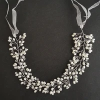 slbridal handmade alloy crystal rhinestones pearls bridal hair vine headband wedding hair accessories bridesmaids women jewelry