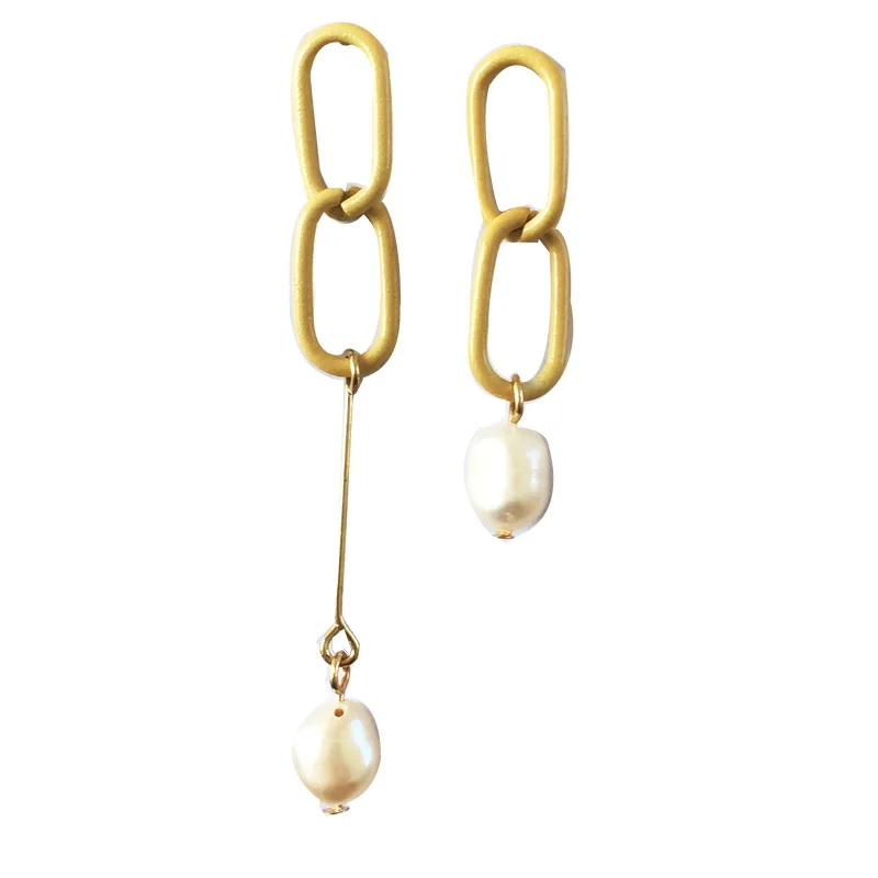 

Gold Chain Simulated Pearl Asymmetrical Dangle Earrings Clip On Earring No Piercing Delicate Jewelry Boucle D Oreille Femme 2020