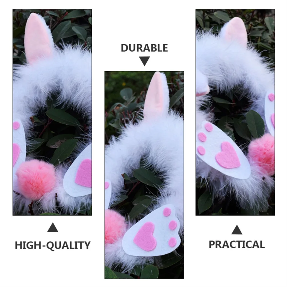 Пасхальное украшение для двери набор из плюшевого венка кролика весенний венок