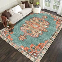 retro european style rugs persian ethnic style orange green carpet living room bedroom bed blanket kitchen floor mat