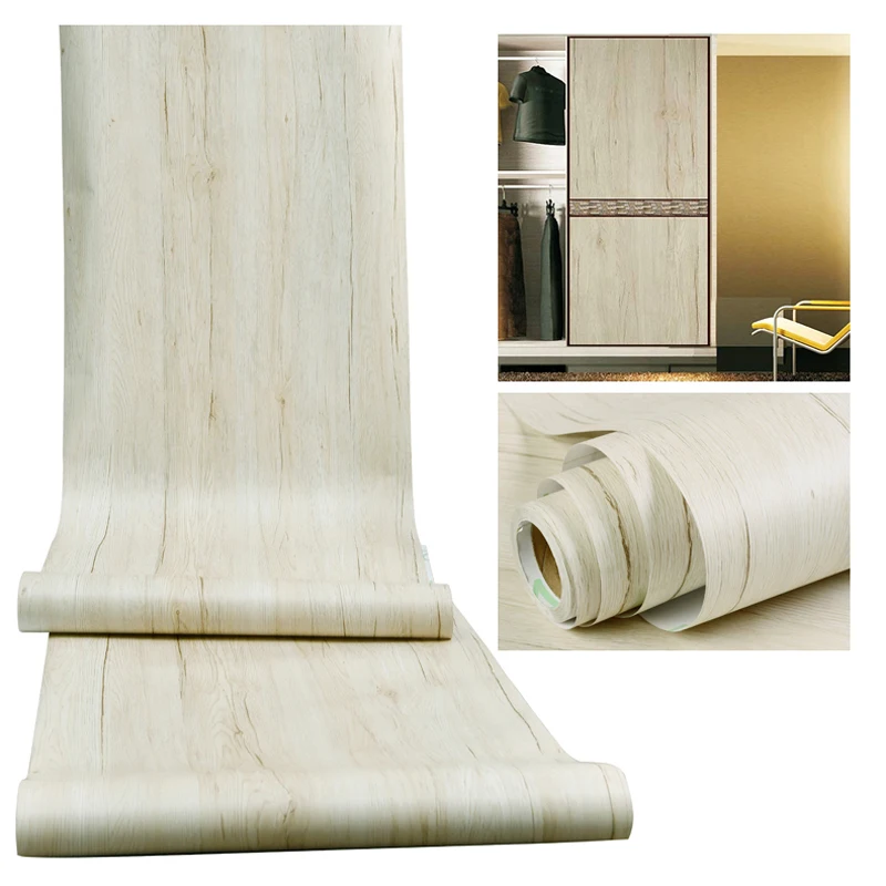Self Adhesive Woodgrain Wallpaper Furniture Renovation Peel and Stick PVC Wood Wallpapers Home Decor 3d Papel de Parede J105 |