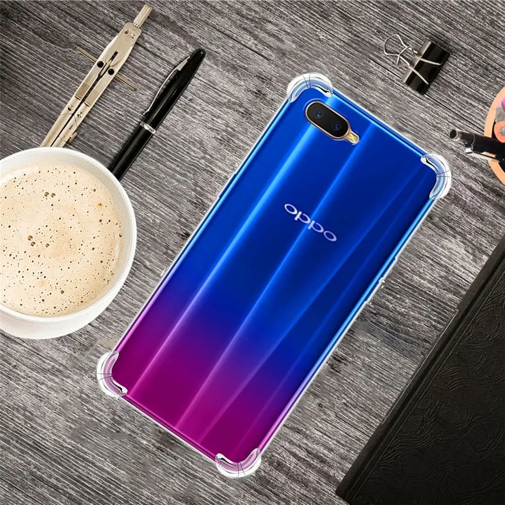 For Oppo K1 R9 R15 F5 A83 A7 A5 Back Case Ultra Slim Fit Transparent Soft TPU Phone Anti-Scratch Protective Cover with Lanyard |