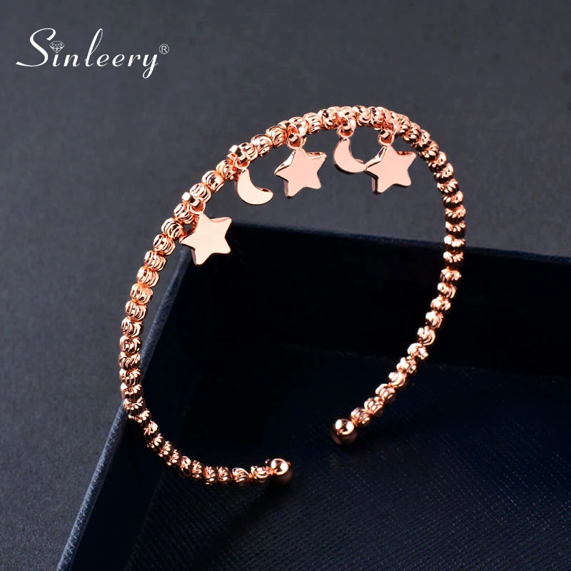 Милый регулируемый браслет SINLEERY с Луной и звездами красивый женский цвета
