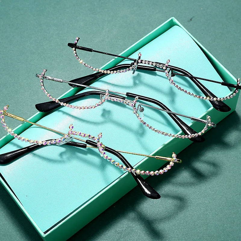 Стразы оправы для очков женские роскошные без алмазные мужские очки