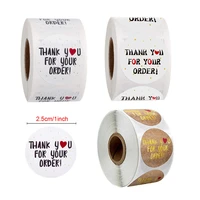 500pcsroll round gold thank you for your order stickers for package seal labels business package decoration stationery sticker