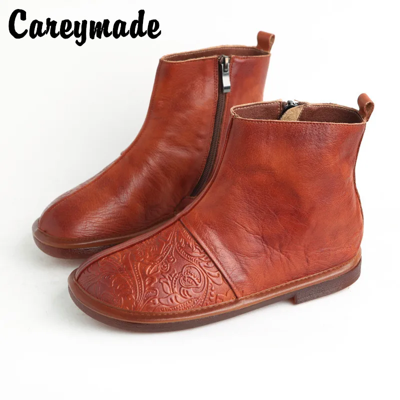 Женские ботинки ручной работы Careymade оригинальные из бычьей кожи на мягкой