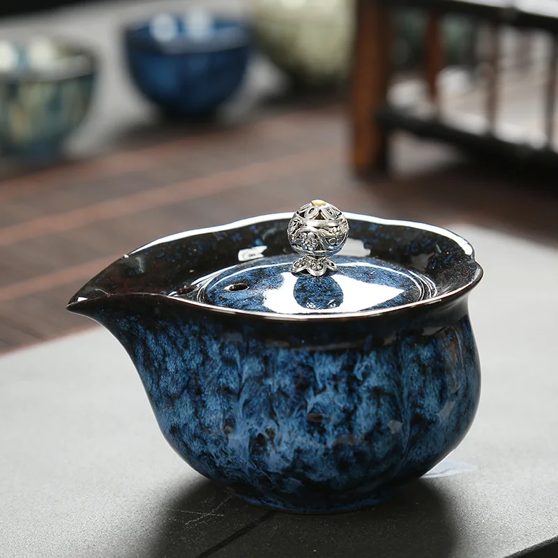 Керамическая кастрюля для печенья домашняя с глазурью одиночный чайный горшок