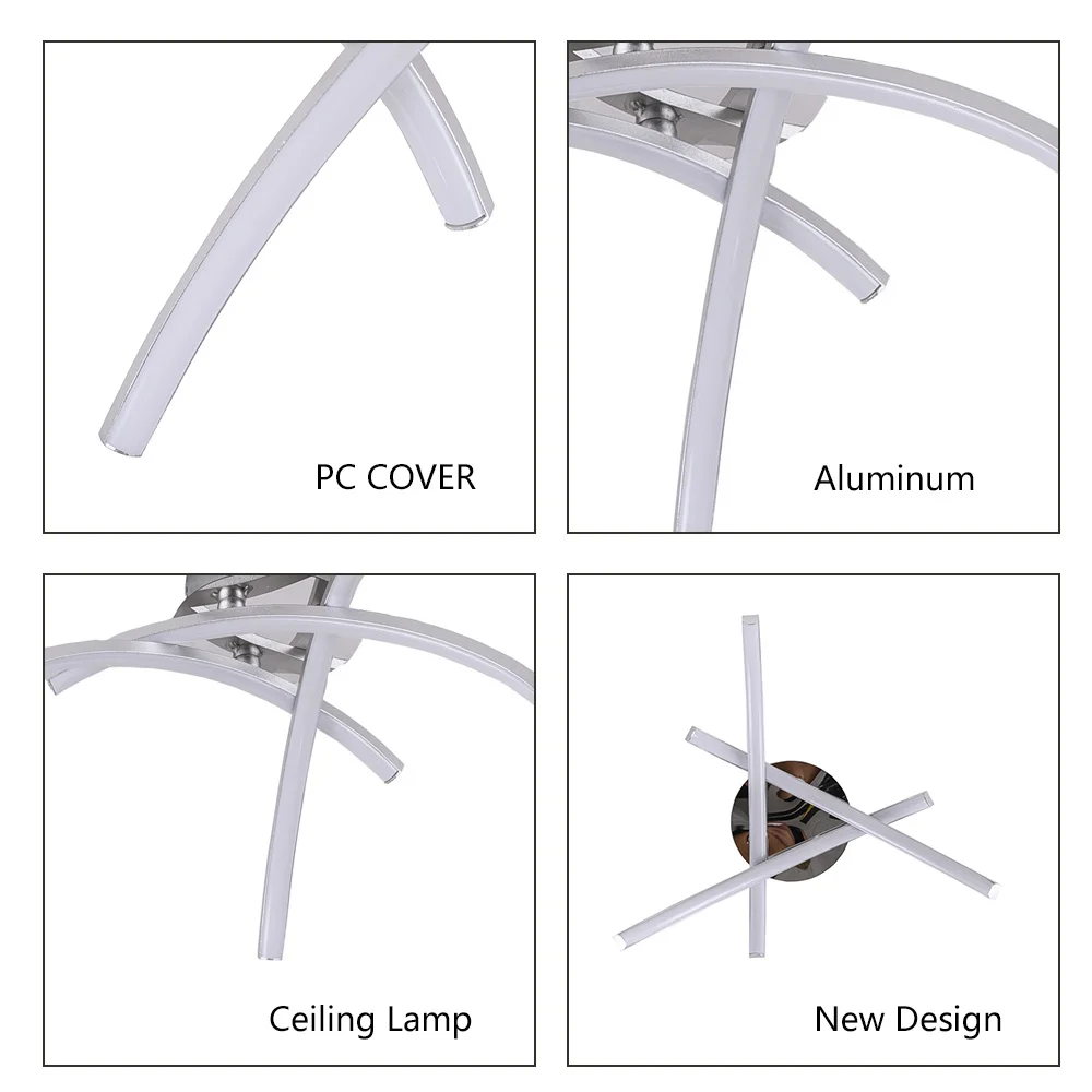 

Kitchen room LED Ceiling Light warm cool white Forked Shaped Ceiling Lamp for Bedroom Living Room Decoration Lighting lamparas