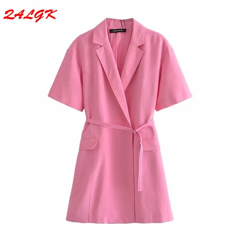 

Женский блейзер высокого качества, пиджак, новый костюм средней длины в европейском стиле на шнуровке, яркая однотонная универсальная одеж...