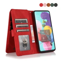 zipper wallet case for samsung galaxy a52 a72 a51 a71 a32 a42 a12 a21s a31 a11 a50 a30 s a10 a20 e a81 a91 leather phone cover
