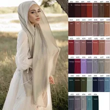 Mujeres musulmanas hijab gasa bufanda Hijabs chal diadema Slip on bufandas para mujeres musulmanas con Material suave