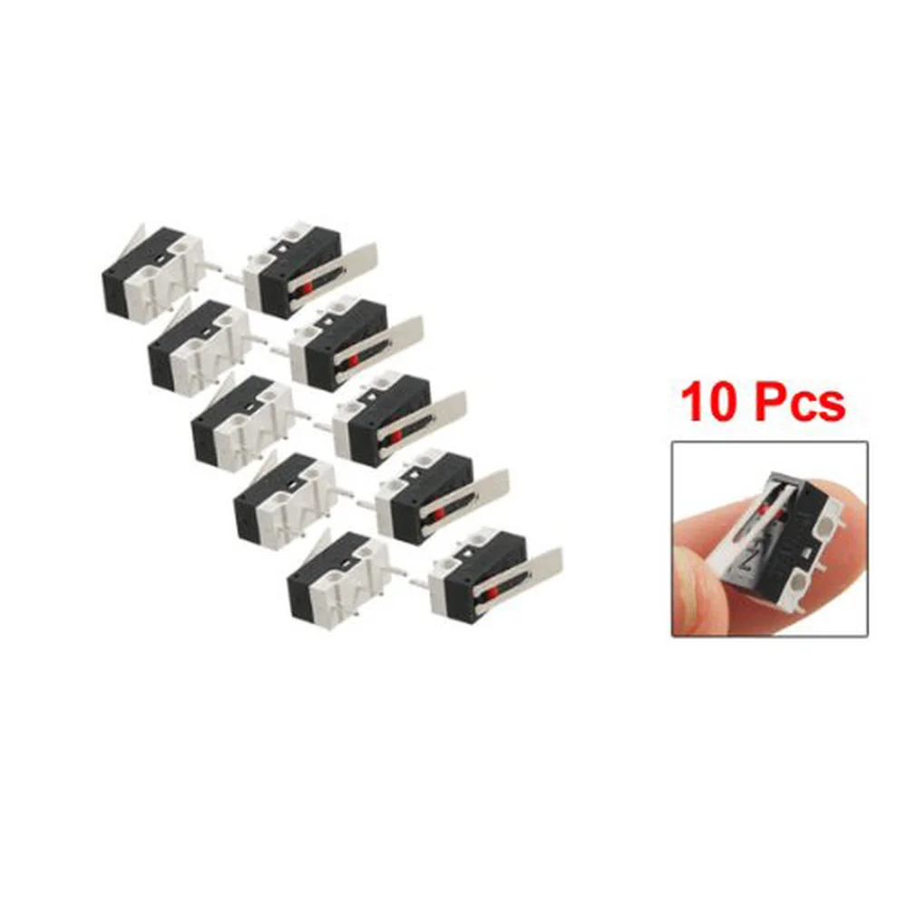 10 шт AC 125V 1A SPDT 1NO 1NC длинный шарнирный рычажок Micro Switch|Выключатели| |