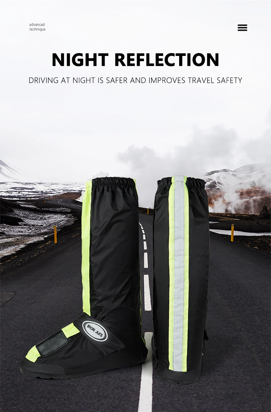 Водонепроницаемые непромокаемые сапоги в байкерском стиле IRON JIA'S Нескользящие