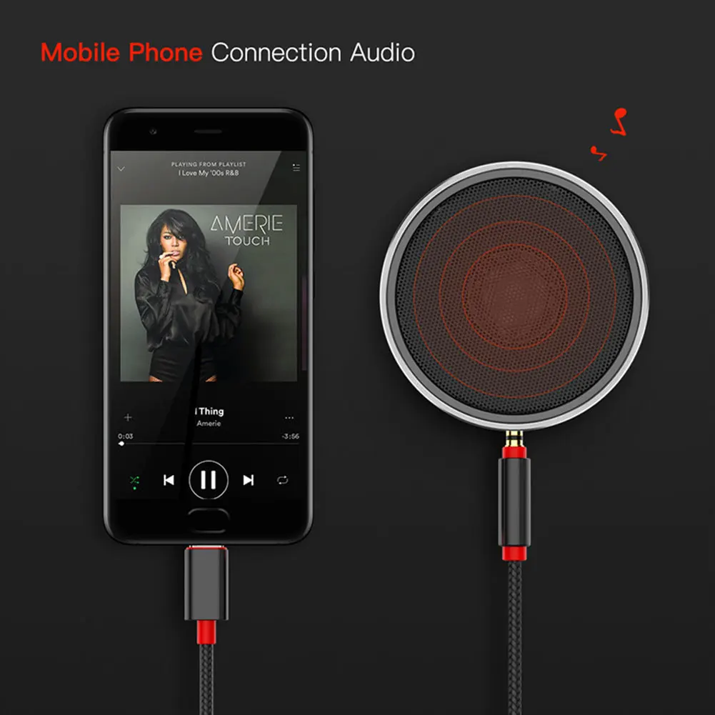 Кабель с разъемом USB типа C аудио кабель Type-C для подключения к 3 5 мм ко входу AUX