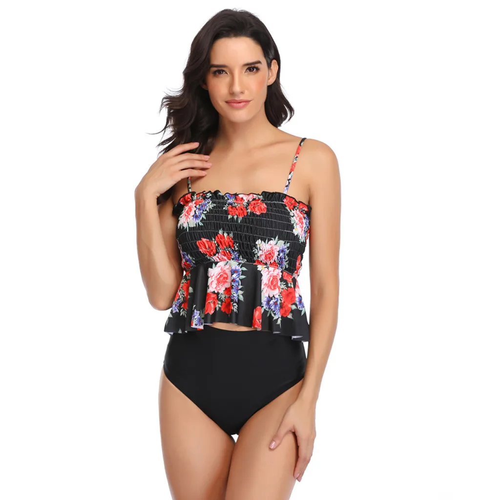 Floral Printed Women Bikini Set Push Up Plus Size Swimwear Tankini Sets Maio Feminino Praia Maillot De Bain Femme#G30 | Женская одежда