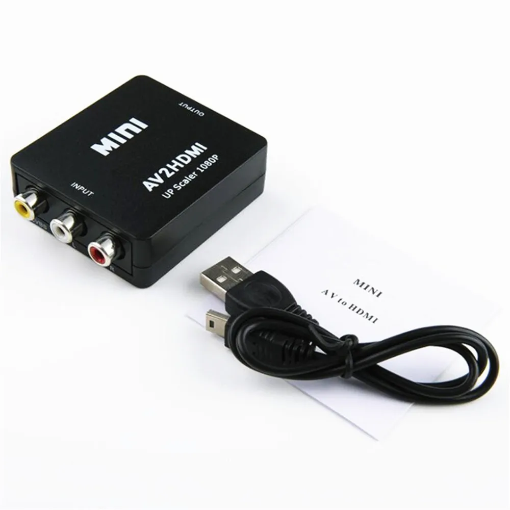 Мини AV в HDMI HD видео конвертер AV2HDMI поддержка 1080P RCA CVBS адаптер для ТВ PS3 PS4 DVD Xbox