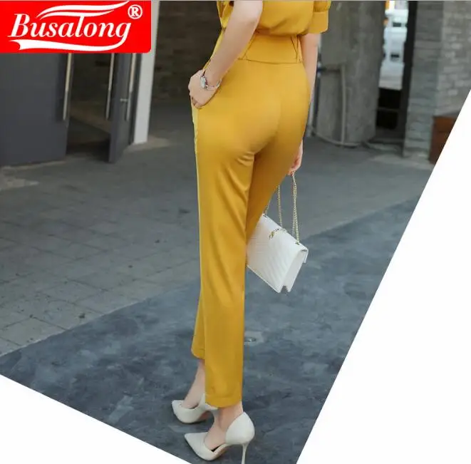 

2020 spring summer fashion women elegant blouse Pink short sleeve buttons formal business workwear plus size female shirt white