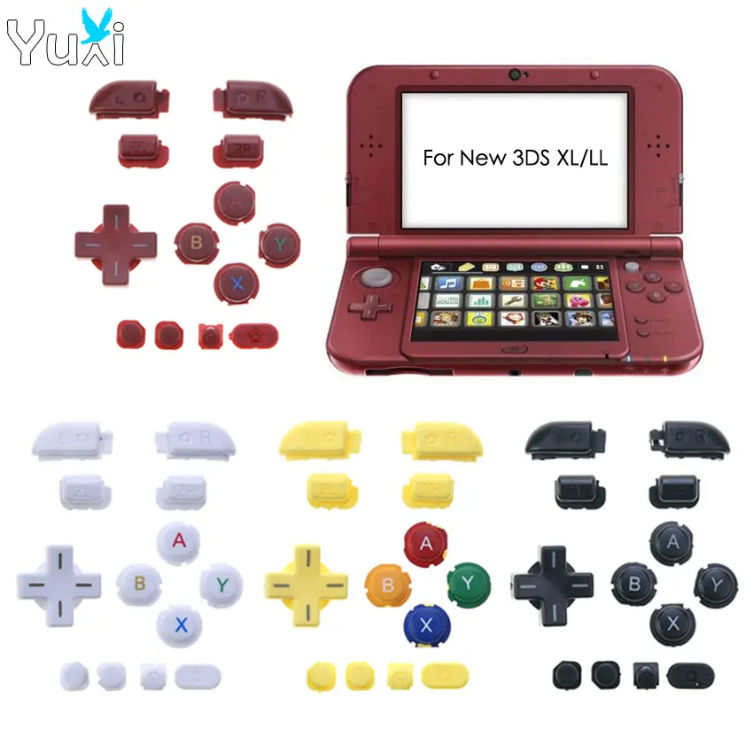 Запасная часть YuXi для консоли 3DS XL LL A B X L R ZL ZR D-pad кнопка включения питания новых